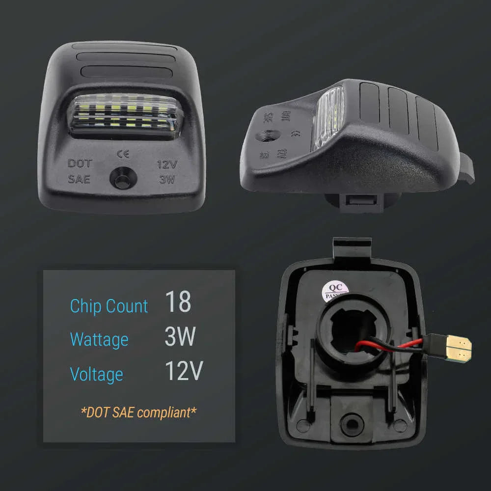 LED light bulb with technical specifications on a dark background