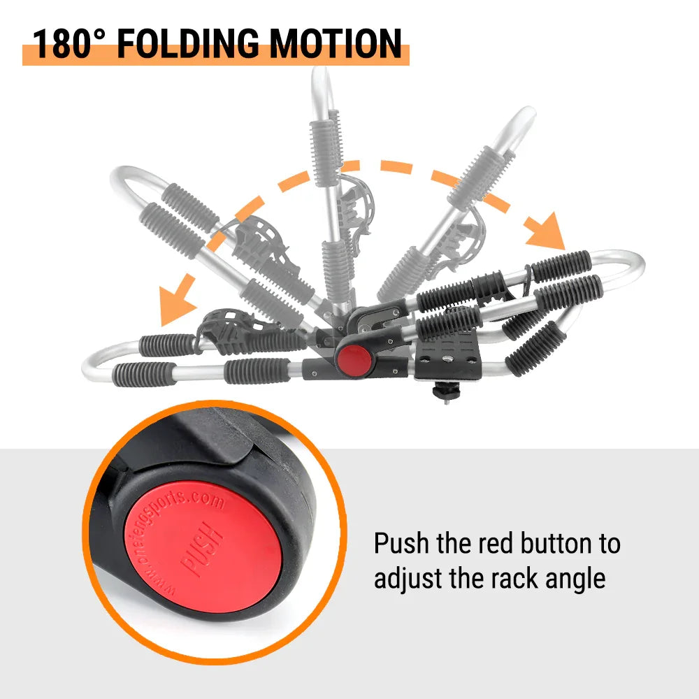 Mechanical device with springs and a red button on a white background.