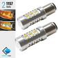 Switchback Dual Color White/Amber DRL Turn Signal Parking LED Light Bulbs