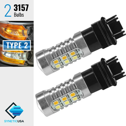 LED Switchback Light Bulbs for Front Turn Signal Parking Light