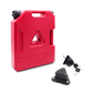red 2 gallon gas tank with lockable key