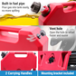Plastic Portable Spare Gallon / Liter Fuel Tank Gas Container, Red, w/ Bracket Kits