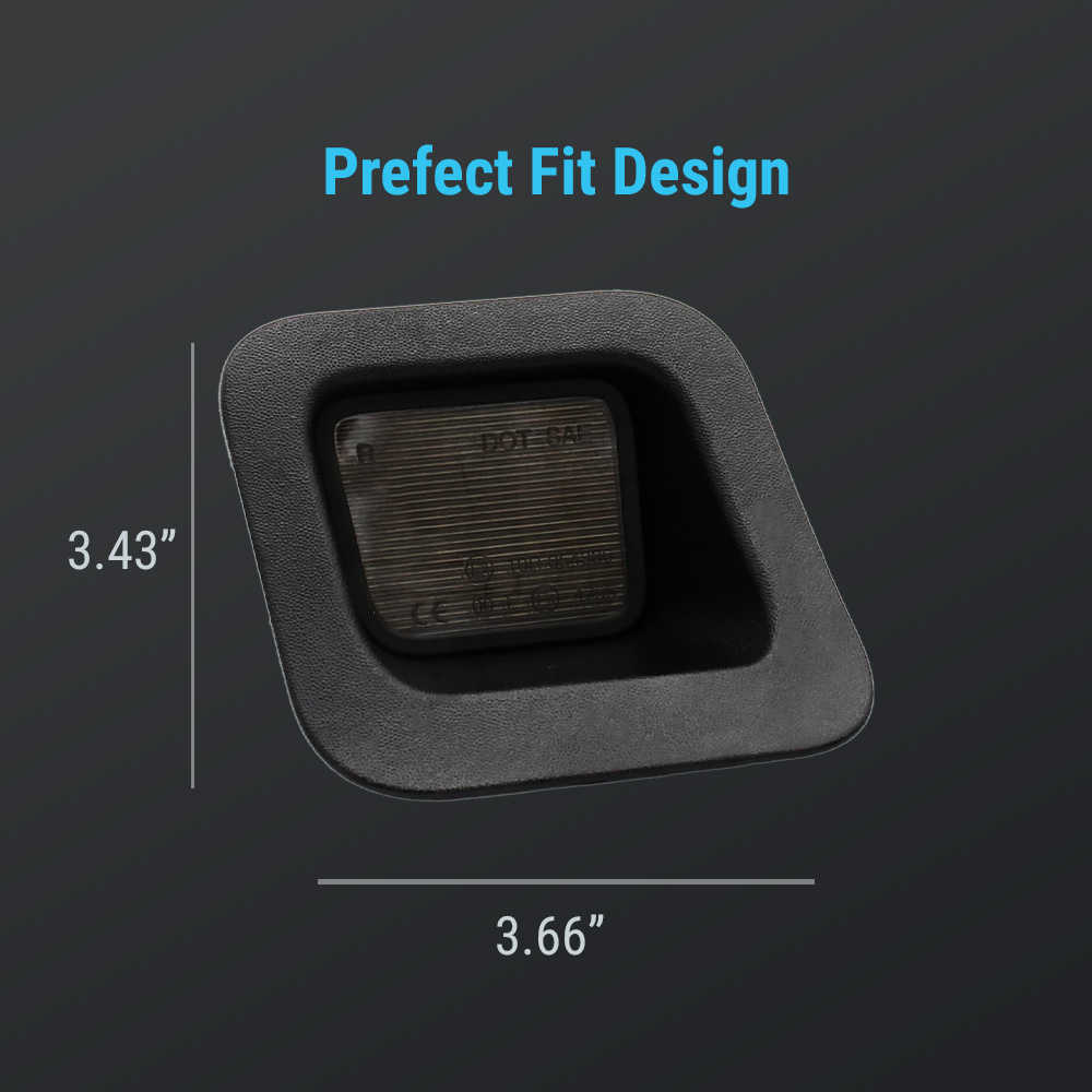 dimension of license plate assembly for ram 1500 smoke lens