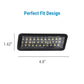 A rectangular black LED light fixture shown on a white background with dimension labels reading 1.62 inches tall and 4.
