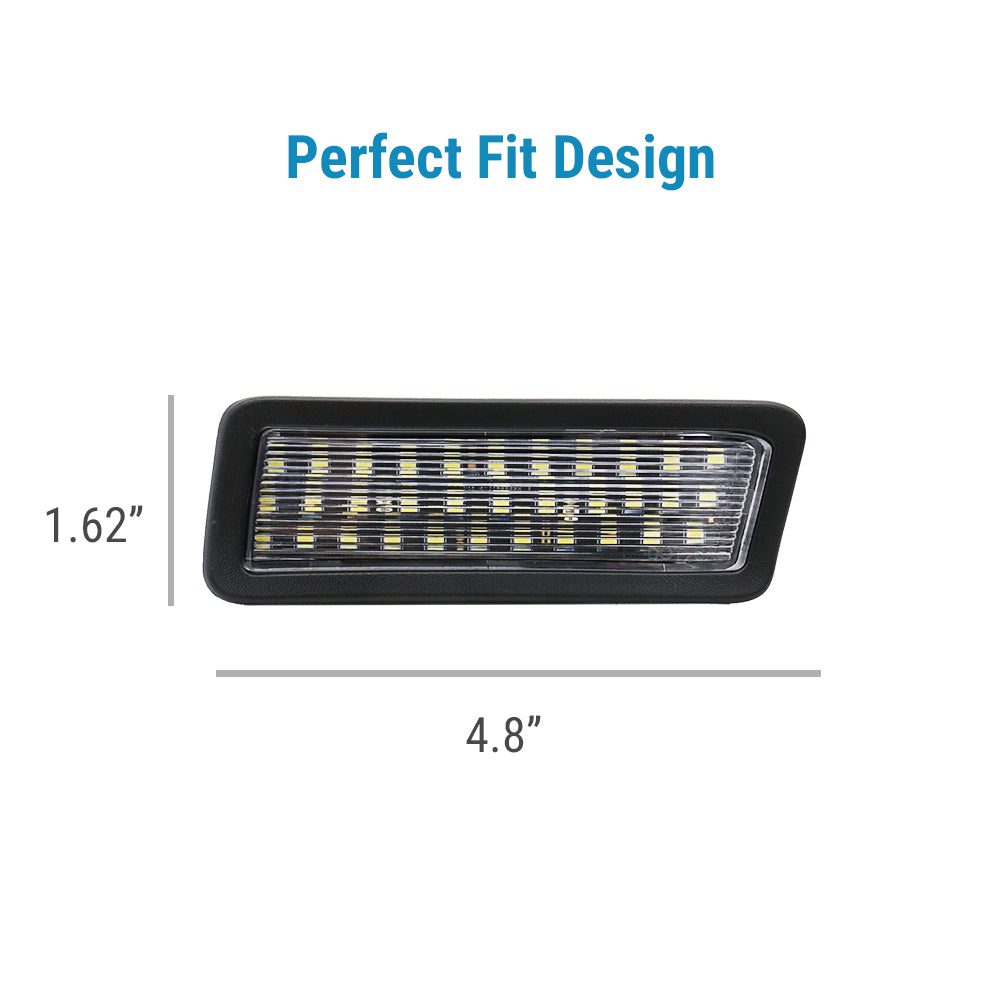 A rectangular black LED light fixture shown on a white background with dimension labels reading 1.62 inches tall and 4.