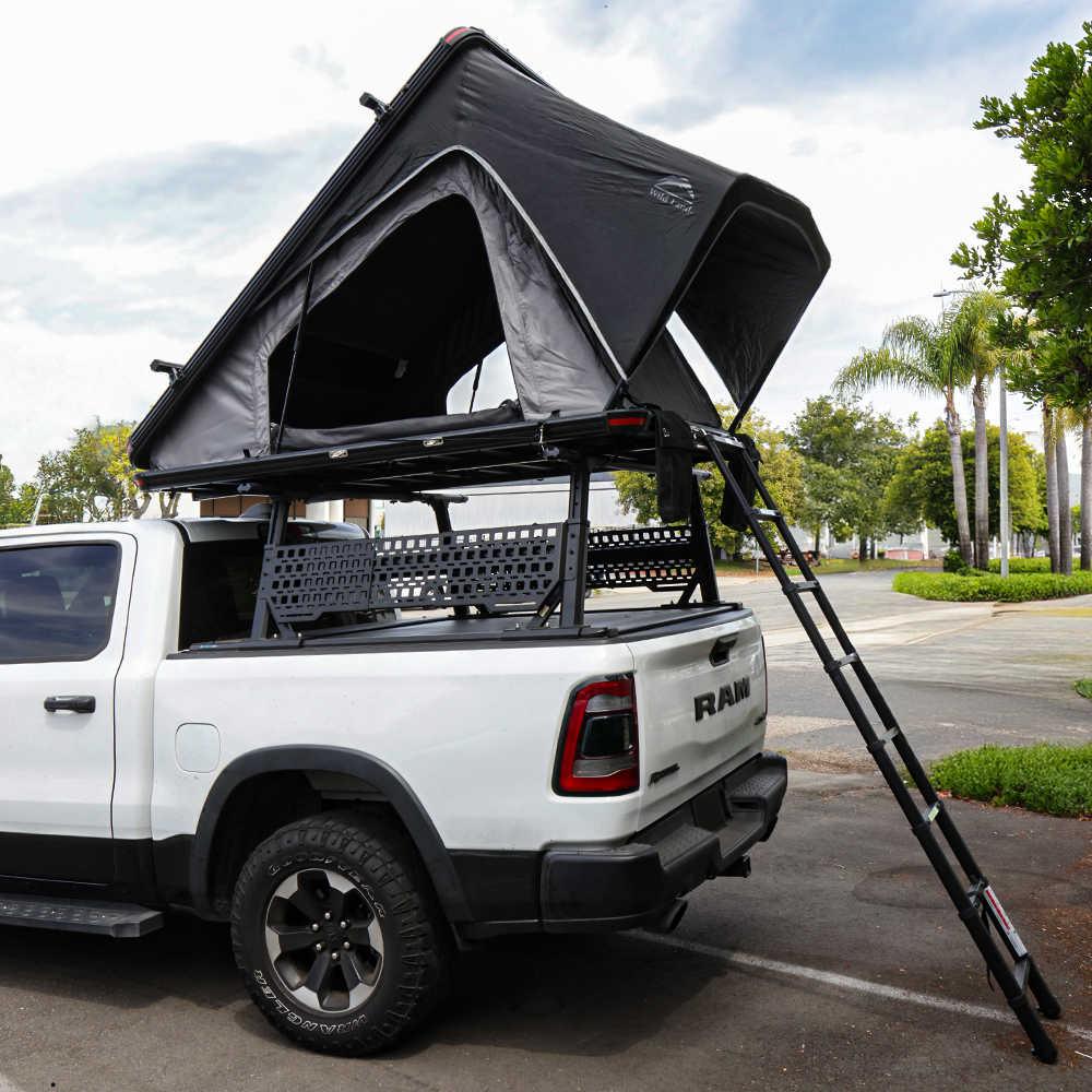 ram 1500 roof tent Overland Truck Cover & Tent Bundle| PRO Quad Pack |SyneticUSA Tundra w/ Deck Rails (2007 - 2026) / 6.5ft Bed / Wild Land Roof Top Tent