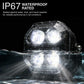 LED light bar with water droplets on a black background, emphasizing IP67 waterproof rating.