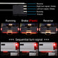LED trailer light bar with wiring diagram and light patterns on a black background