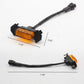 Two led pod light for Tacoma's front grille with measurements on a white background