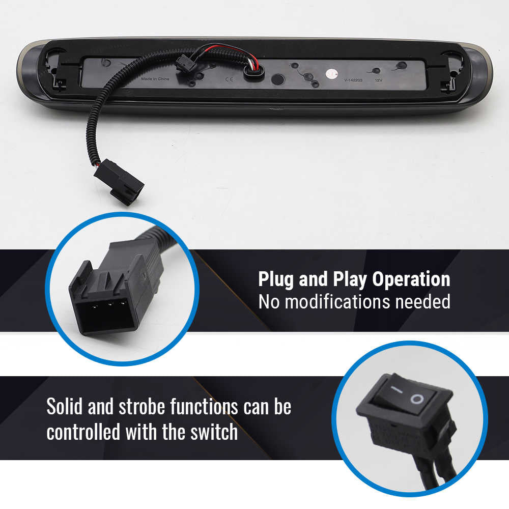 Control panel with switch and cable on a white background, highlighting plug and play operation.
