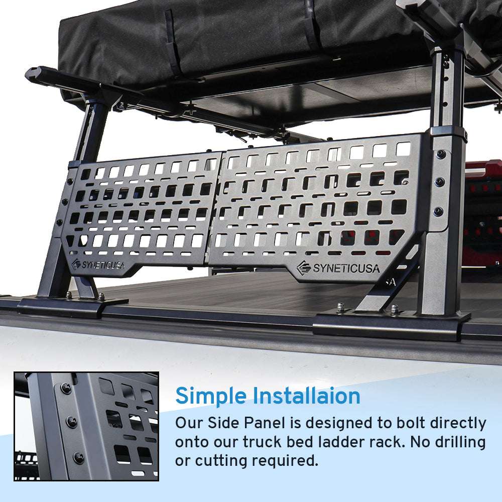 SYNETICUSA® Stainless Steel Ladder Rack Molle Panels Side Panels (Driver+Passenger Side)