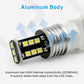 LED bulb with aluminum body on a white background