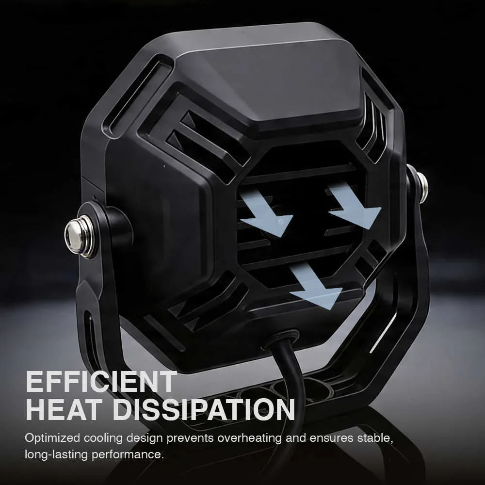 Black cooling fan with brand logo on a dark background