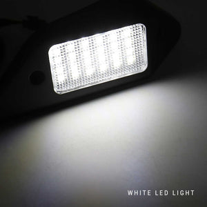 Rectangular white LED light emitting bright light on a dark background