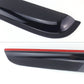 Black car spoiler with red accent on a white background