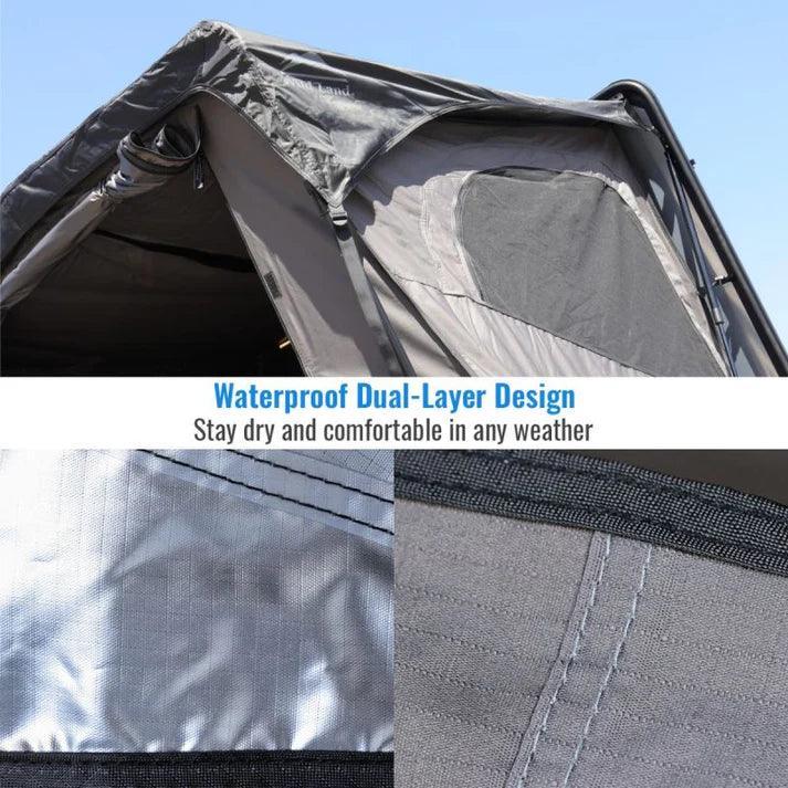 waterproof tent cover Overland Truck Cover & Tent Bundle| PRO Quad Pack |SyneticUSA Tundra w/ Deck Rails (2007 - 2026) / 6.5ft Bed / Wild Land Roof Top Tent