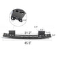 Black metal bumper with measurements on a white background