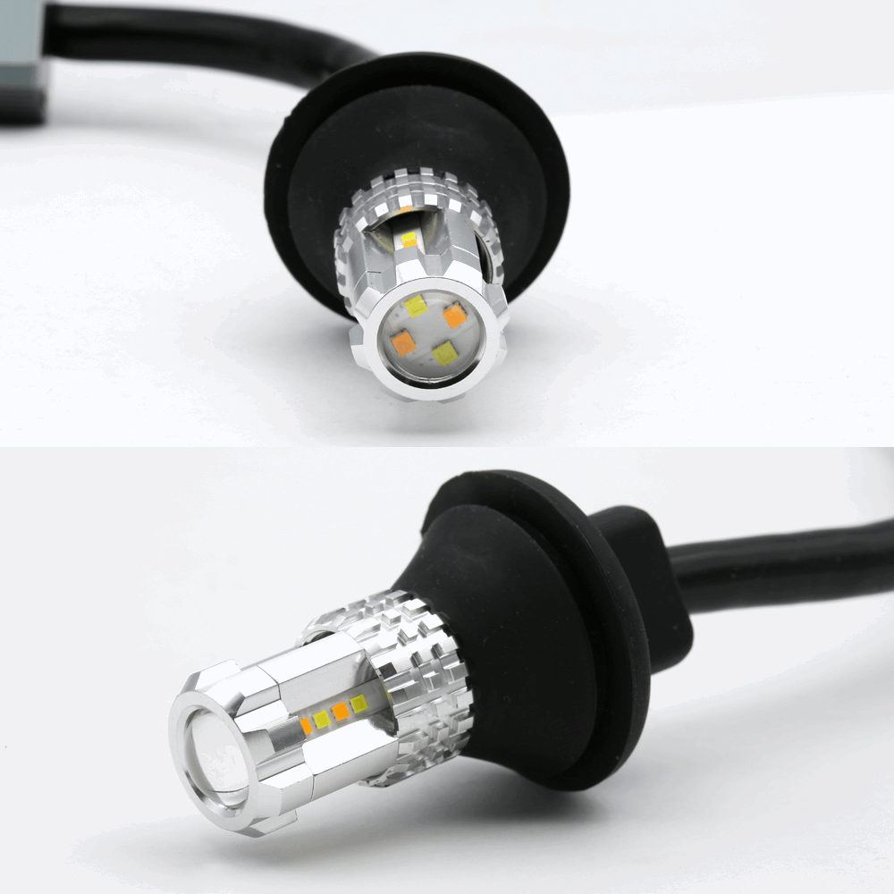 3rd Gen All-in-One LED White/Amber Type 1 Switchback Front Turn Signal Light Bulbs
