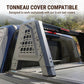 Tonneau cover on a truck bed with scenic background