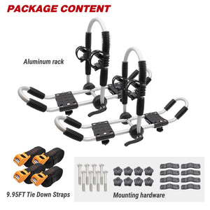 Universal 2-in-1 Aluminum Foldable Canoe / Kayak / Surfboard Carrier Roof Rack J-Bar