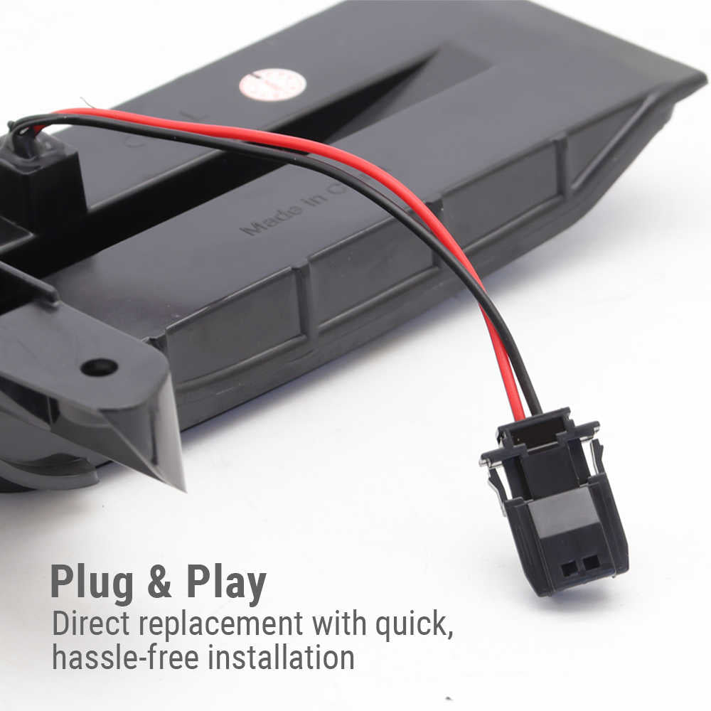 Electrical component with wiring on a white background, featuring text 'Plug & Play'.