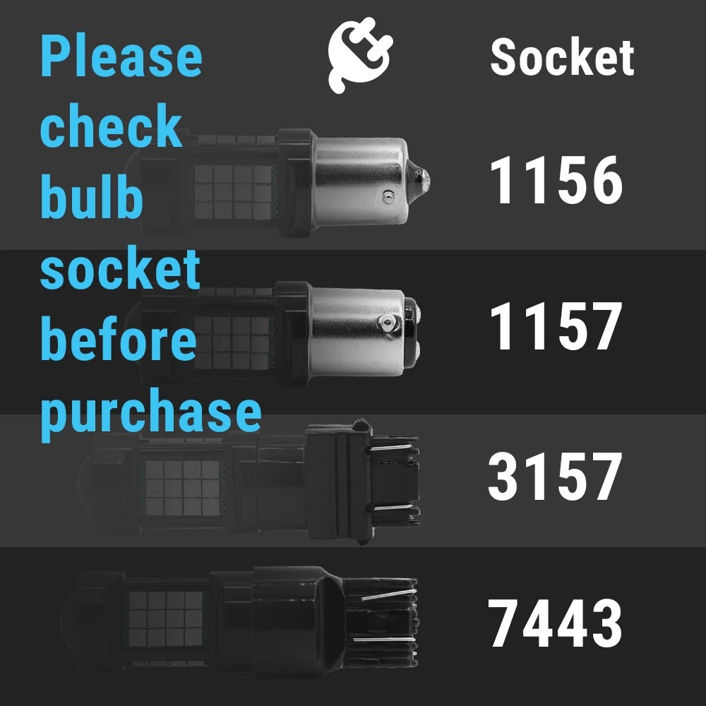 Illustrations of different bulb sockets with corresponding numbers on a dark background