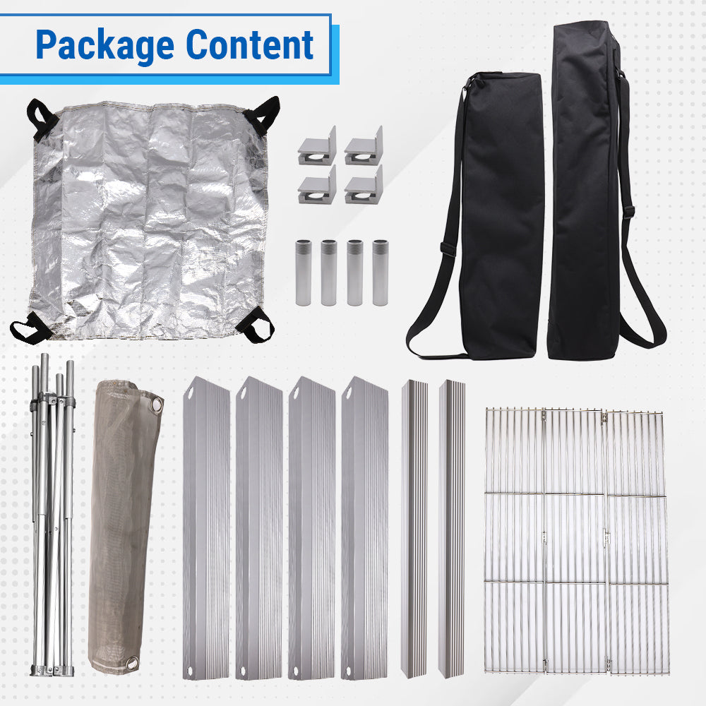 package content for aluminum portable barbecue grill