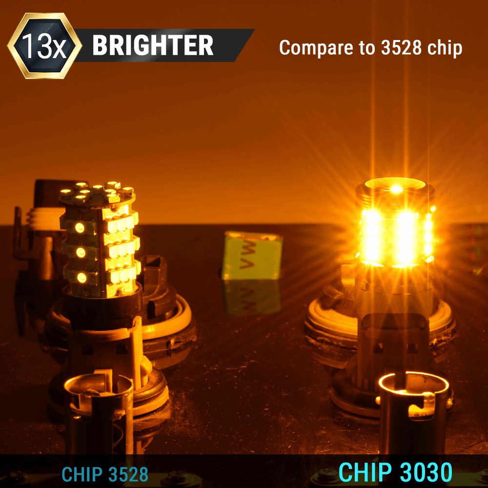 8th Gen CANBUS Error Free Single Filament Amber Front Turn Signal Light Bulbs