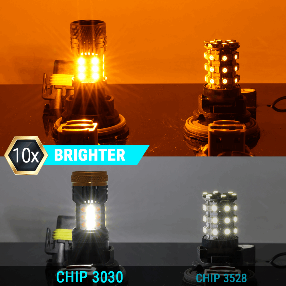 7th Gen CANBUS Error Free White/Amber Switchback Front Turn Signal Light Bulbs