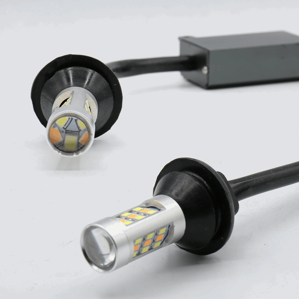 3rd Gen Built-in Resistors 33-LEDs White/Amber Switchback Front Turn Signal Light Bulbs