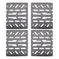 Four dark gray metal mounting brackets arranged in a 2x2 grid on a plain white background.