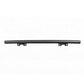 Black metal bar with brackets on a white background