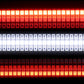 Three LED strip lights in red, white, and red with a black background
