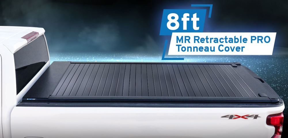 syneticusa 8ft retractable tonneau cover with blue background