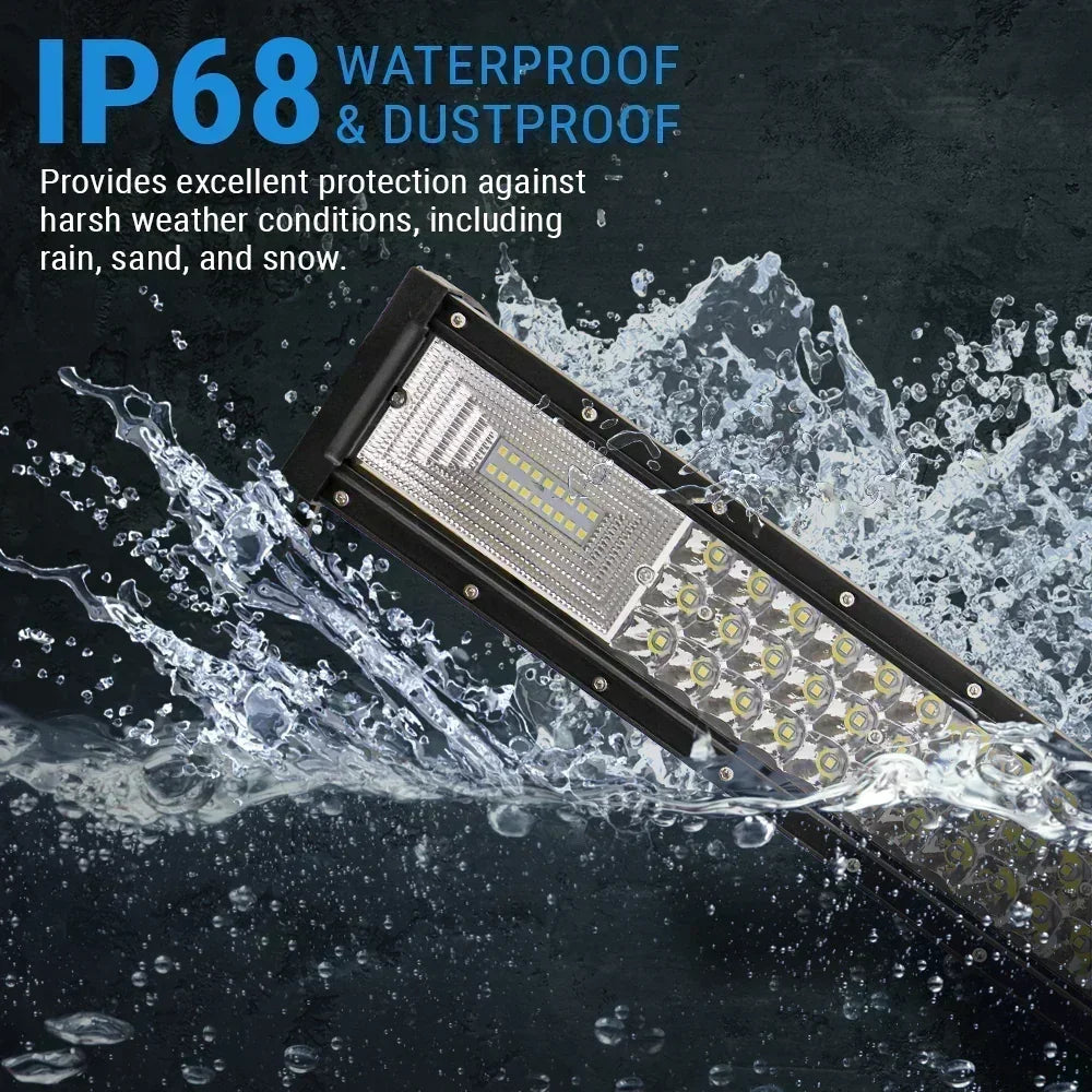 IP68 waterproof and dustproof LED light bar with durable aluminum housing for all-weather use