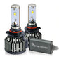 Two car headlight bulbs with a control unit on a white background, featuring the Synetic USA brand.