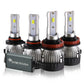 Four SYNETICUSA car z8 series headlight bulbs on a white background