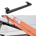 Black metal roof rack bar on a white background