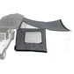 Gray car tent attached to a vehicle on a white background