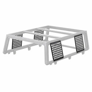 A Flex Modular Cap frame structure with four black grid-patterned panels on the sides, shown on a plain white background.