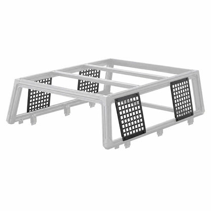 A Flex Modular Cap frame structure with four black grid-patterned panels on the sides, shown on a plain white background.