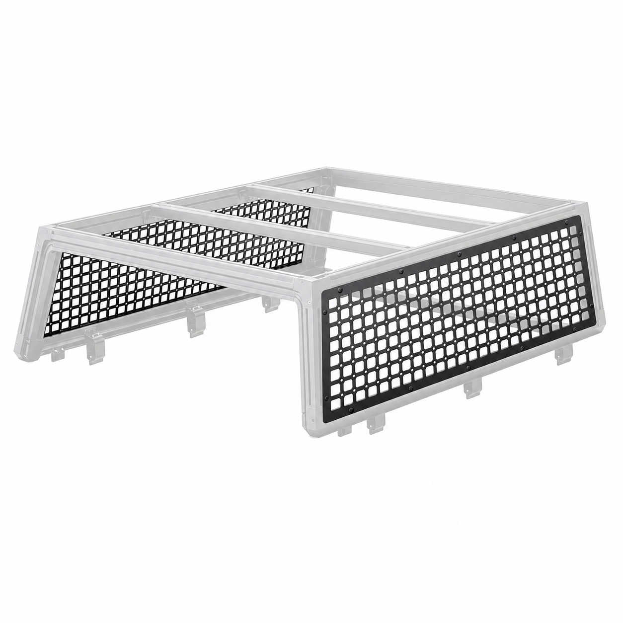 A Flex Modular Cap frame guard with black perforated mesh panels on the front and sides, shown on a plain white background.