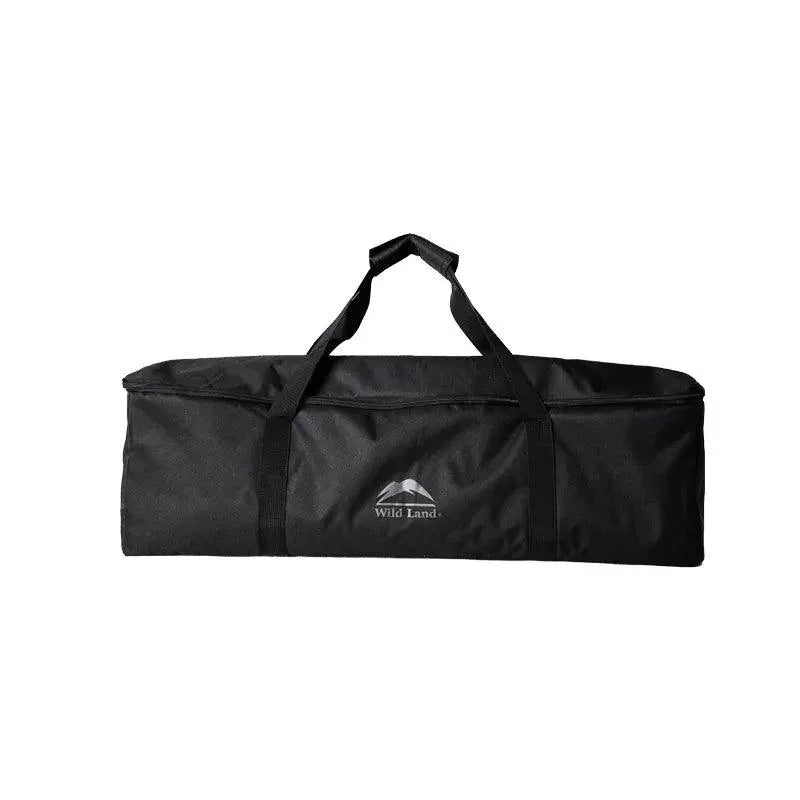 Black carrying bag with a visible brand logo on a white background