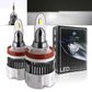Two LED headlight bulbs with a SyneticUSA packaging box in the background.