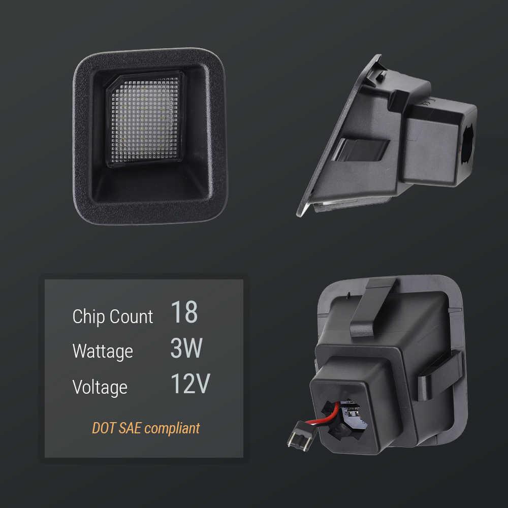 LED light components with technical specifications on a dark background