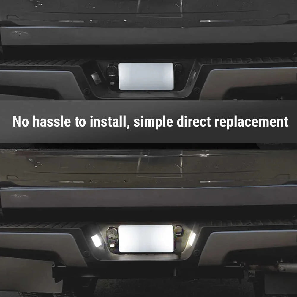 Bumper of a vehicle with text 'No hassle to install, simple direct replacement' displayed.