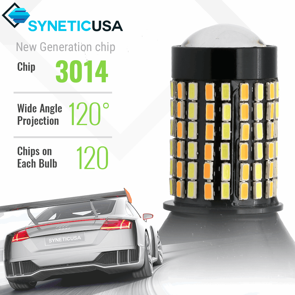 3rd Gen 120-LEDs White/Amber Switchback Front Turn Signal Light Bulbs