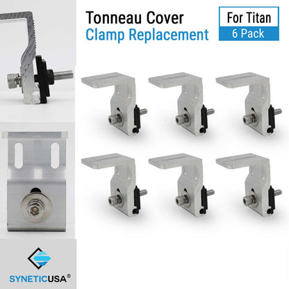 Tonneau cover clamp replacement set for Titan with SYNETIC USA branding.