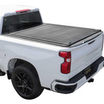White truck with Enhanced MB retractable tonneau cover on a white background
