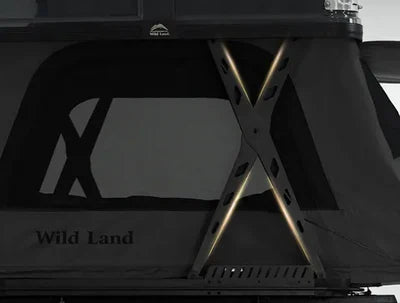 Black metal frame with 'Wild Land' branding on a dark background